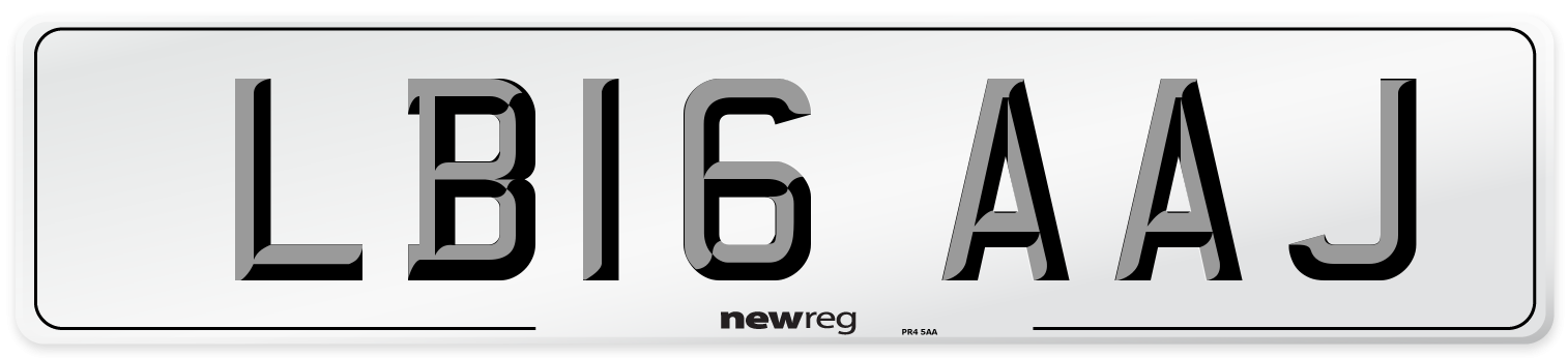 LB16 AAJ Number Plate from New Reg